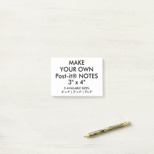 Aangepast, groot, groot, 3 x 4 inch Post-it® notes (Op bureau)