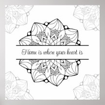 Aangepast groot mandala Poster voor volwassen kleu