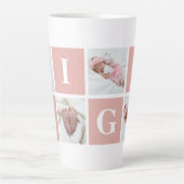 Aangepast grootmoeder Gigi 4 Foto Collage Latte Mok (Voorkant)