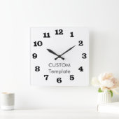 Aangepast grote 10,75-inch Square Wall Clock STEAK Vierkante Klok (Huis)