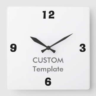 Aangepast grote 10,75-inch vierkante wandklok, AD Klok