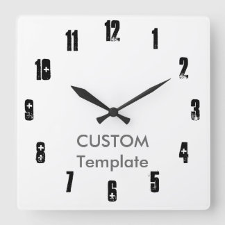 Aangepast grote 10,75-inch vierkante wandklok AMBU Klok