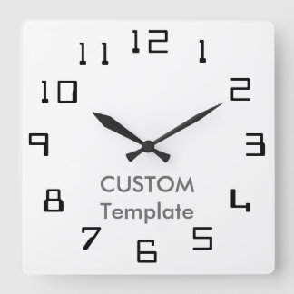 Aangepast grote 10,75-inch vierkante wandklok in O Vierkante Klok
