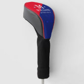 Aangepast half-rood half-blauw Golfer's Monogram Golfheadcover (Schuin)