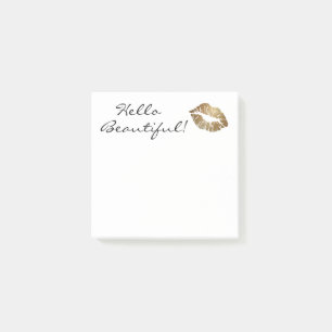 aangepast,hallo mooi met gouden kus. post-it® notes