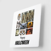 Aangepast Halloween 8 fotocollage Vierkante Klok (Hoek)