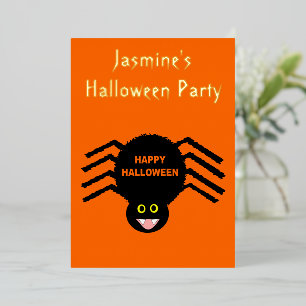Aangepast Halloween Black Spider Folie Uitnodiging