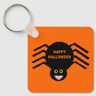 Aangepast Halloween Black Spider Sleutelhanger
