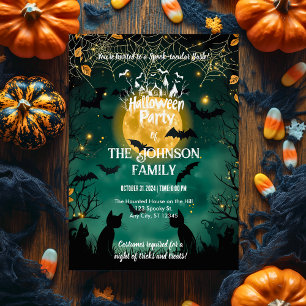 Aangepast Halloween-feest met vleermuizen en volle Kaart
