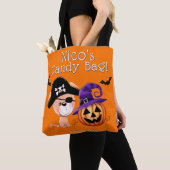 Aangepast halloween Trick or treat Bag Puppy Dog T Draagtas (Dichtbij)