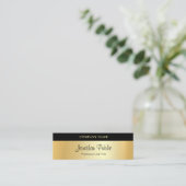 Aangepast handgeschreven script modern legant Gold Mini Visitekaartje (Staand voorkant)