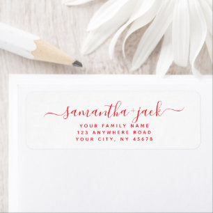 Aangepast handgeschreven stijlvol elegant retourad etiket