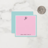 Aangepast handschrift Monogram Minimalistische Sja Notitiekaartje (Voorkant / Achterkant in situ)