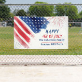 Aangepast Happy 4 juli Parade Red White Blue Spandoek (Insitu)
