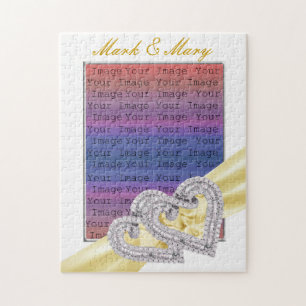 Aangepast hart Lemon Ribbon Puzzle Legpuzzel