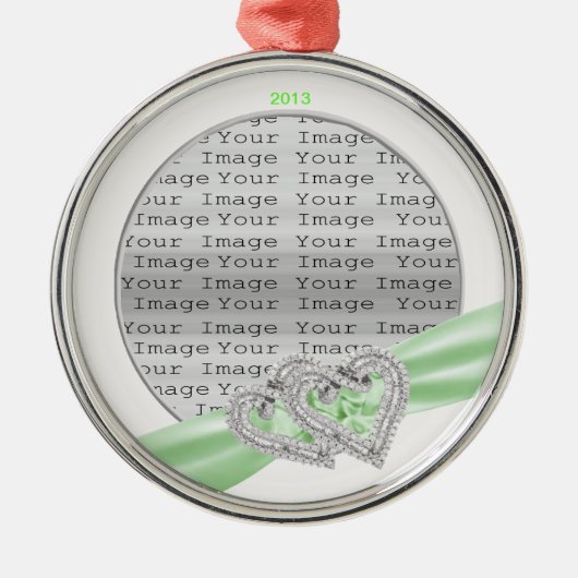 Aangepast hart Limoen lint ornament (Voorkant)