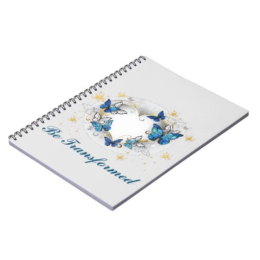 Aangepast hart met Butterflies Morpho Notitieboek (Linkerzijde)