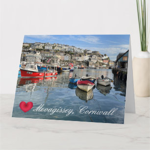 Aangepast Hart Mevagissey Vis Aanvoersteiger Cornw Kaart