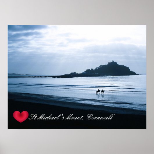Aangepast hart St. Michaels monteren Cornwall + Ho Poster (Voorkant)