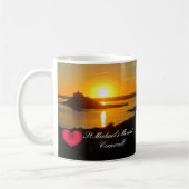 Aangepast hart St. Michaels Mount Cornwall Sunset Koffiemok (Links)