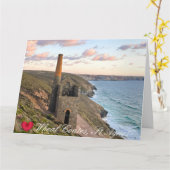 Aangepast hart Wheal Coates St Agnes Cornwall Foto Kaart (Gele Bloem)