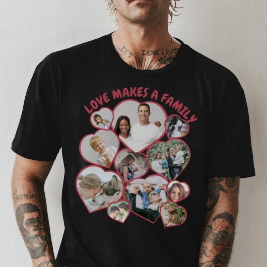 Aangepast hartvormig fotomozaïek T-Shirt