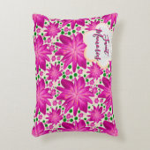 Aangepast heet roze bloemmotief zonder naad  accent kussen (Voorkant(Verticaal))