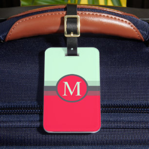Aangepast Helder Blauw Grijs Pink Rood Kleurenblok Bagagelabel
