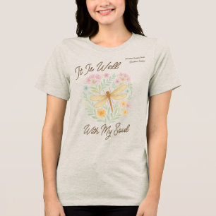 Aangepast "Het is goed met mijn ziel" Boho Dragonf Tri-Blend Shirt