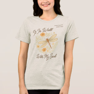 Aangepast "Het is goed met mijn ziel" Boho Dragonf Tri-Blend Shirt