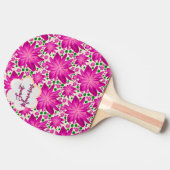 Aangepast hete roze bloemmotief zonder naad  tafeltennisbatje (Zijkant)