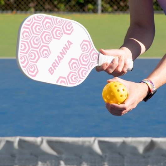 Aangepast hexagon polygon Retro Art Style Patroon Pickleball Paddle (Insitu)