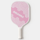 Aangepast hexagon polygon Retro Art Style Patroon Pickleball Paddle (Voorkant)