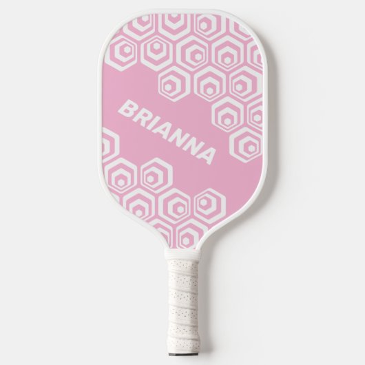 Aangepast hexagon polygon Retro Art Style Patroon Pickleball Paddle (Voorkant)