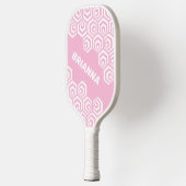 Aangepast hexagon polygon Retro Art Style Patroon Pickleball Paddle (Links)