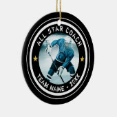 Aangepast hockey Alle sterren Foto Uw kleur Keramisch Ornament (Rechts)