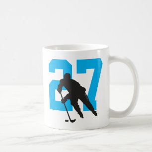 Aangepast hockey Player Number Turquoise Blue Koffiemok