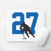 Aangepast hockey Player-nummer Blauw Muismat (Met muis)