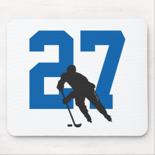 Aangepast hockey Player-nummer Blauw Muismat