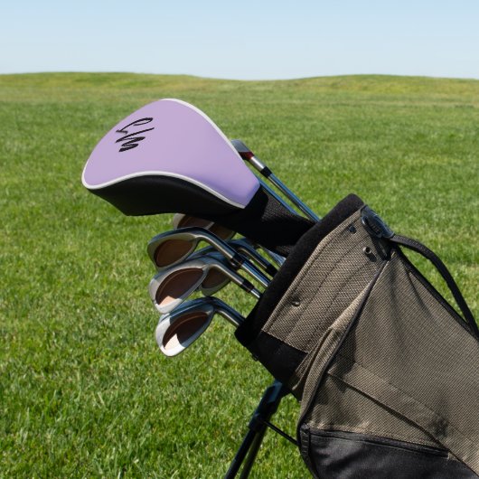 Aangepast Hoesje monogram lavender Golf Head Golfheadcover (Insitu)