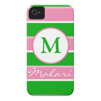 Aangepast Hoesje van Monogram Preppy Stripe iPhone