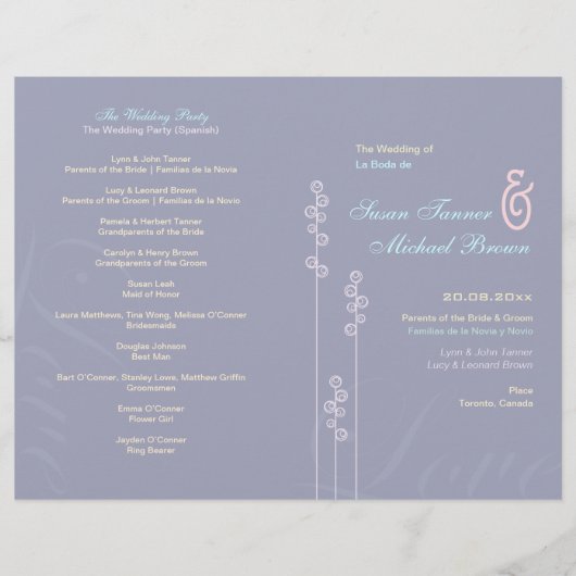::aangepast:Hollyhock & Ampersand Wedding Program (Voorkant)