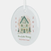 Aangepast "Home voor de Feestdagen" Ornament (Voorkant links)