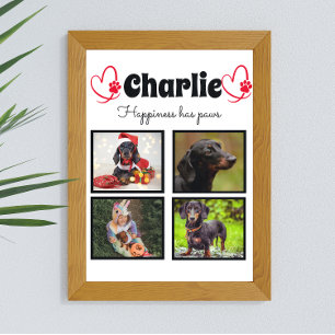 Aangepast hondenliefhebber 4 fotocollage poster