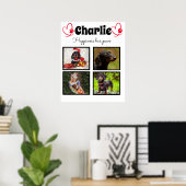 Aangepast hondenliefhebber 4 fotocollage poster (Thuiskantoor)