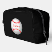 Aangepast honkbal met rode titels toilettasje (Rechterhoek)