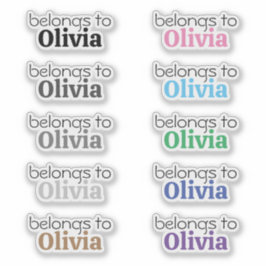 Aangepast "hoort bij" naam label Stickers