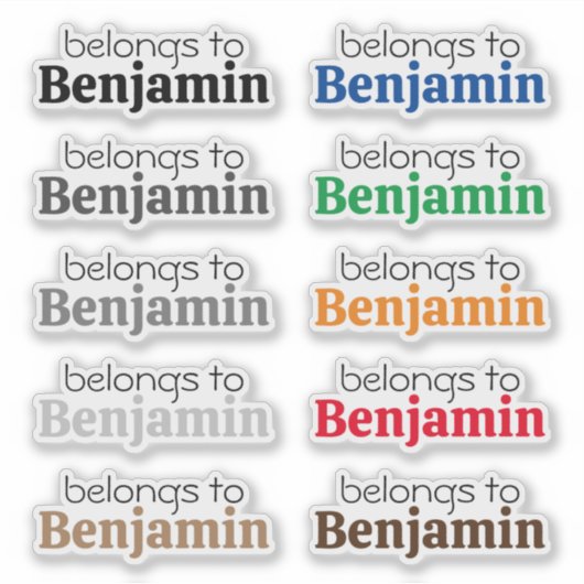 Aangepast "hoort bij" naam label Stickers (Voorkant)