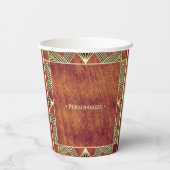 Aangepast hout bruin rustiek & mannelijk gelukkig  papieren bekers (Achterkant)