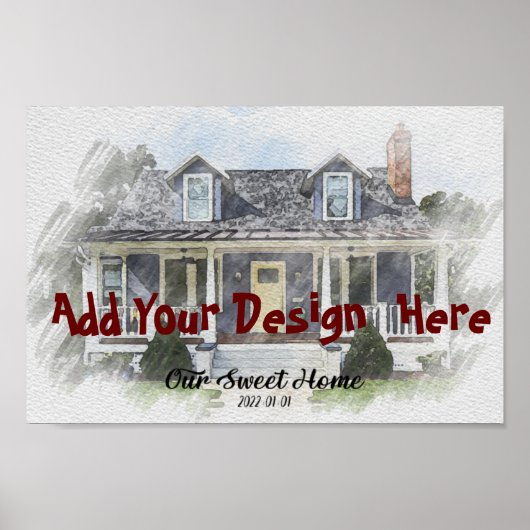 Aangepast Huis Tekenportret van Poster (Voorkant)